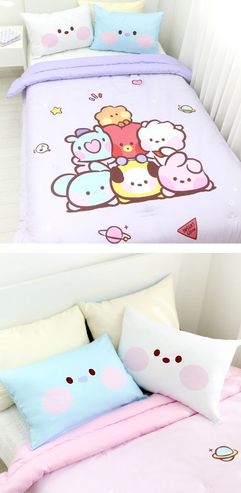 BT21 Little Buddy Pillow Cover Bangtan Boys BTS Cases Cotton Kpop Home