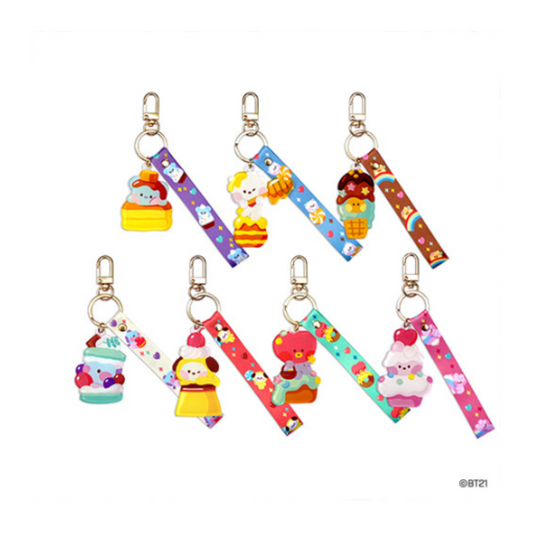 BTS x BT21 SWEETIE FIGURE Schlüsselanhänger aus Acryl mit Riemen