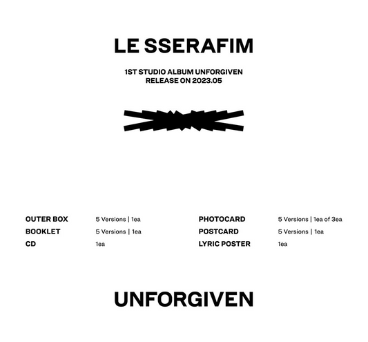 LE SSERAFIM 1st Studio Album - UNFORGIVEN (Compact Version)