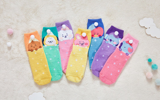 Official BTS x BT21 Dream of Baby Collection - Sleep Socks - Kpop Omo