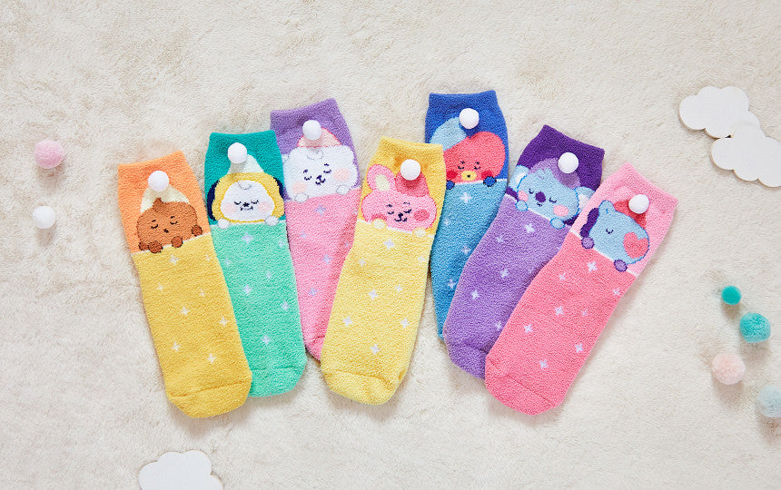 Official BTS x BT21 Dream of Baby Collection Sleep Socks Kpop Omo