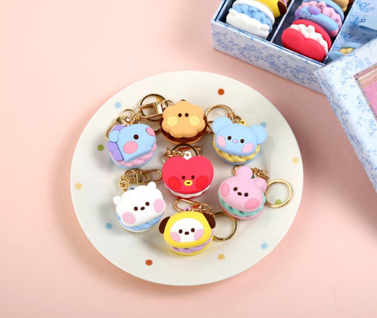 BTS x BT21 Minini Macaron Keyring - Kpop Omo