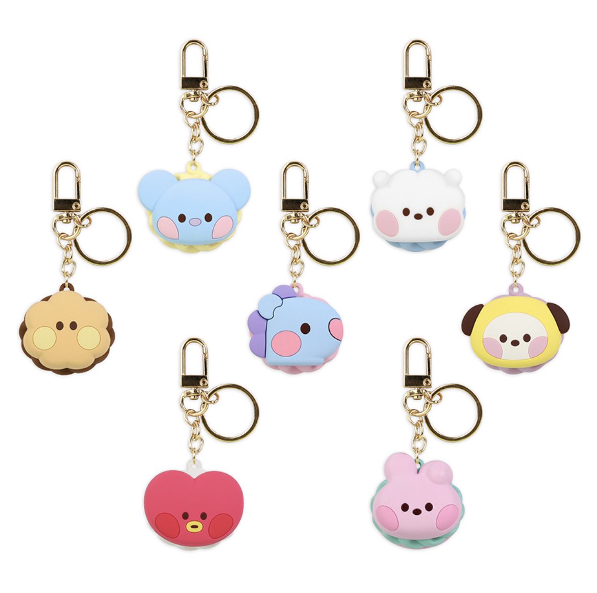 BTS x BT21 Minini Macaron Keyring - Kpop Omo