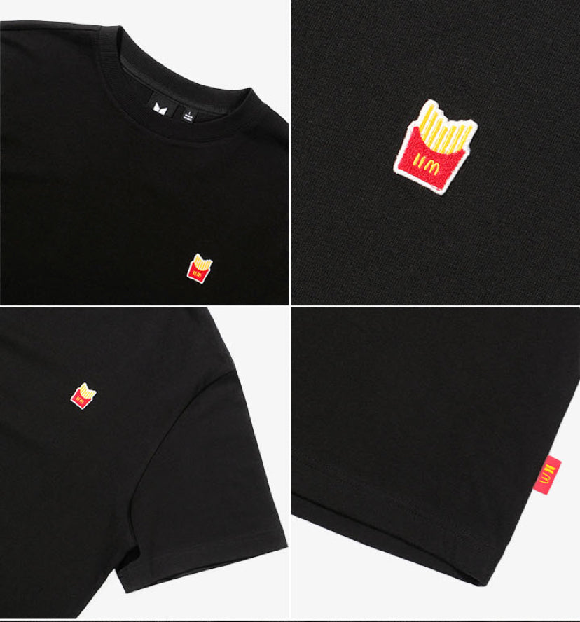 BTS x McDonald's (BTSxMcD) Logo Hoodie Black store XL