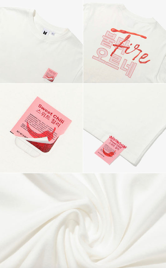 BTS x McDonalds Official Sweet Chili Short Sleeve T-Shirt - Kpop Omo