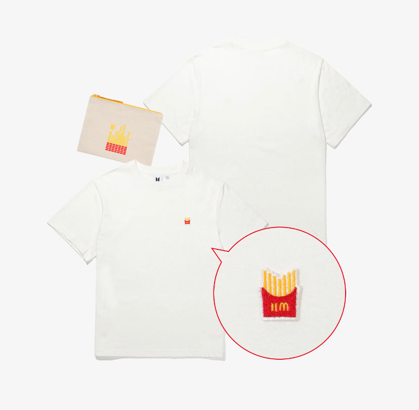 BTS x McDonalds Official Logo Short Sleeve T-Shirt and Pouch - Kpop Omo