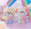 BTS x BT21 Baby Rainbow Flat Fur Standing Doll (Official) - Kpop Omo