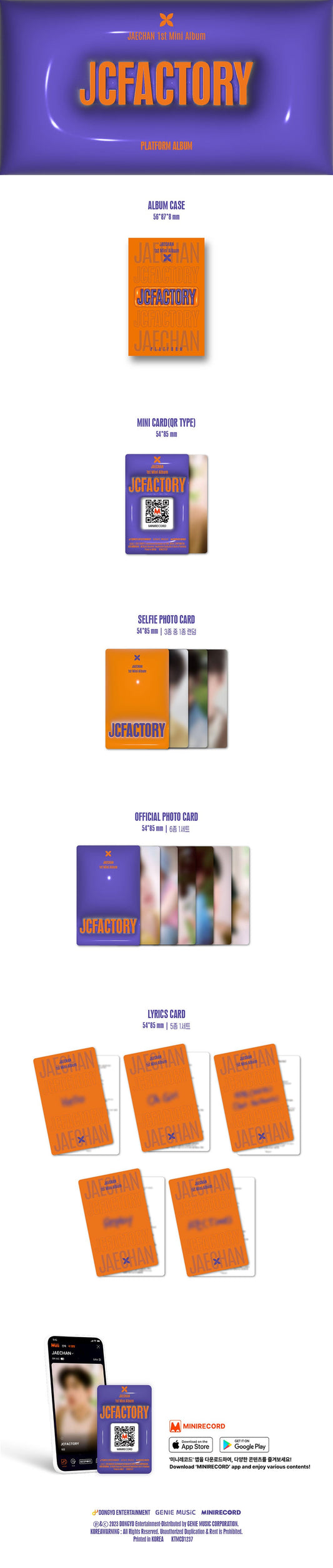 JAECHAN 1. MINI-ALBUM – JCFACTORY (PLATTFORM-ALBUM) 