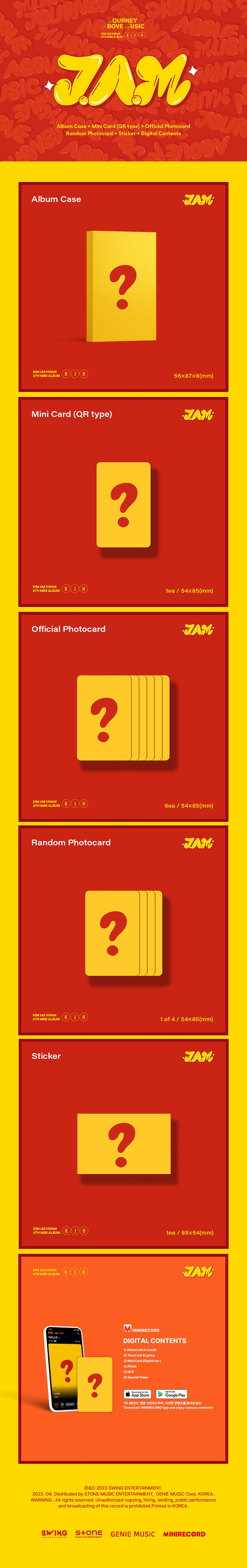 KIM JAE HWAN 6. MINI ALBUM – JAM (PLATTFORMVER.) 