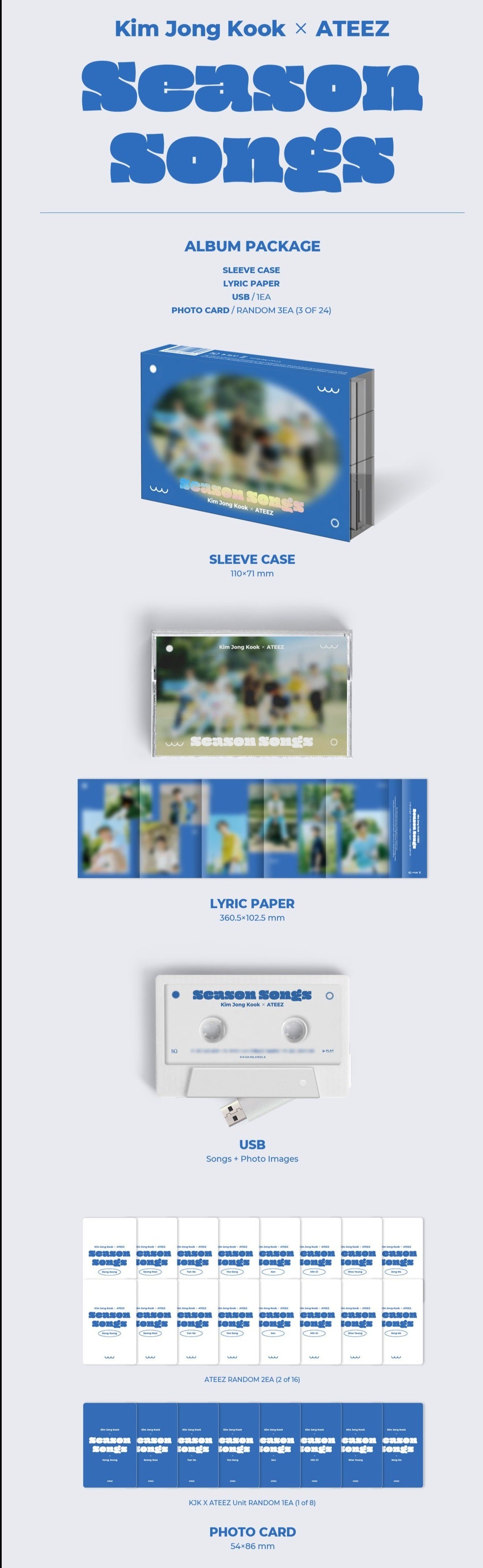 ATEEZ x Kim Jong Kook [Season Songs] Usb Cassette Album