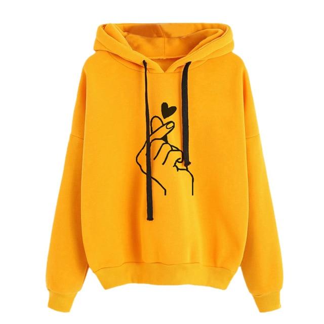 Kpop Korean Finger Heart Hoodies - Kpop Omo