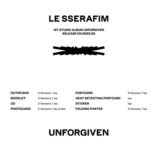 LE SSERAFIM 1. Studioalbum – UNFORGIVEN 