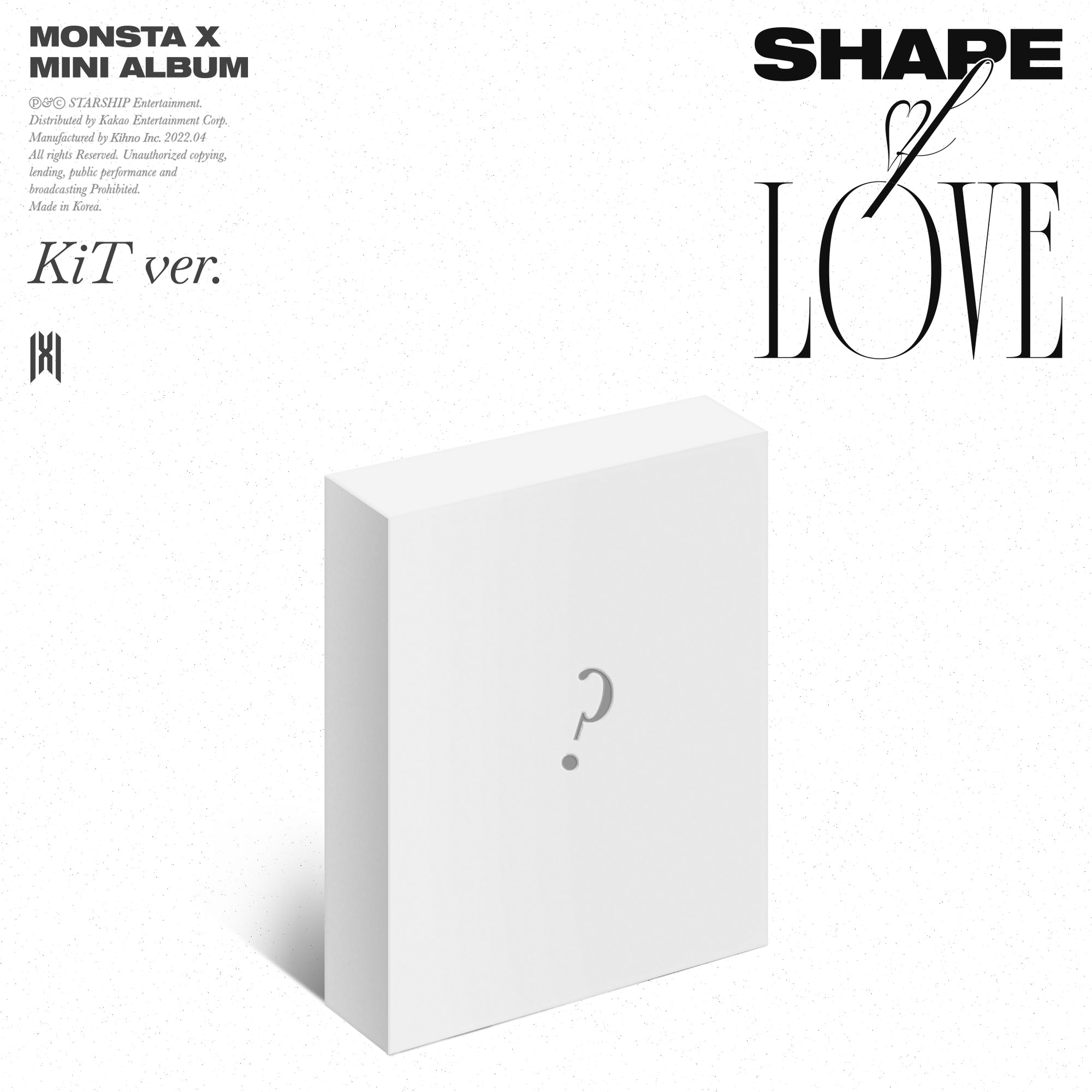 MONSTA X - 11TH MINI ALBUM : SHAPE OF LOVE (LOVE/ORIGINALITY/VIBE/EVERYTHING  VER.) (RANDOM VER.)
