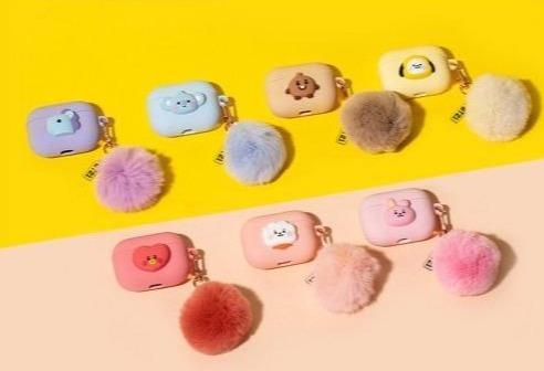 Official BT21 x BTS Royche Collaboration - Baby Airpods Pro Case Pom Pom - Kpop Omo