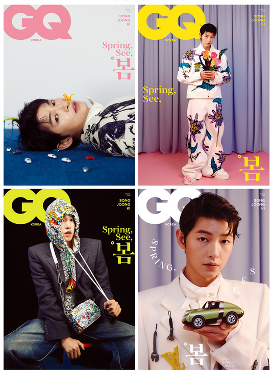 Song Joong Ki auf dem Cover des GQ Korea Magazine (Ausgabe März 2023) – Mit zweimal Jeongyeon Exo Kai Astro Moonbin Sanha