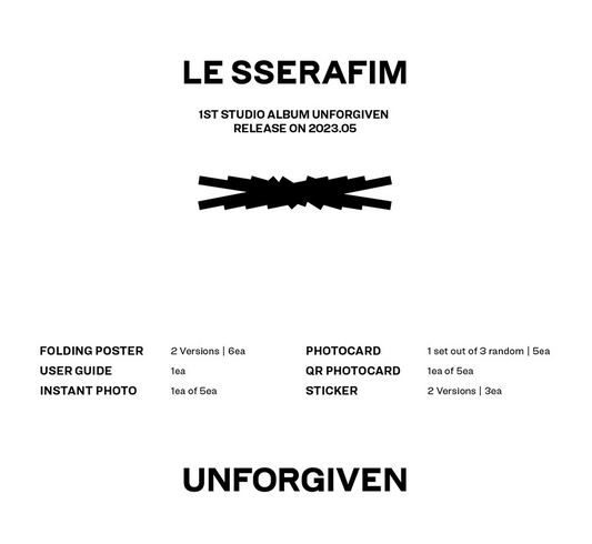LE SSERAFIM 1. Studioalbum – UNFORGIVEN (Weverse Albums Ver) 