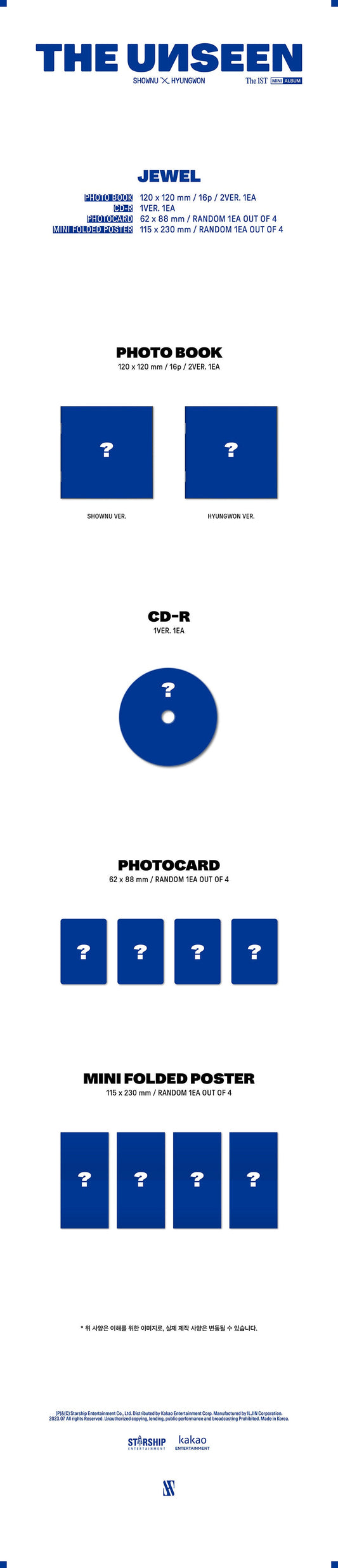 MONSTA X SHOWNU X HYUNGWON 1st Mini Album - THE UNSEEN 1ST MINI ALBUM (JEWEL VER) 