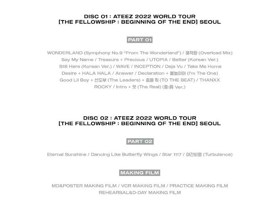 ATEEZ 2022 WORLD TOUR THE FELLOWSHIP: BEGINNING OF THE END (SEOUL) Blu-Ray - Kpop Omo
