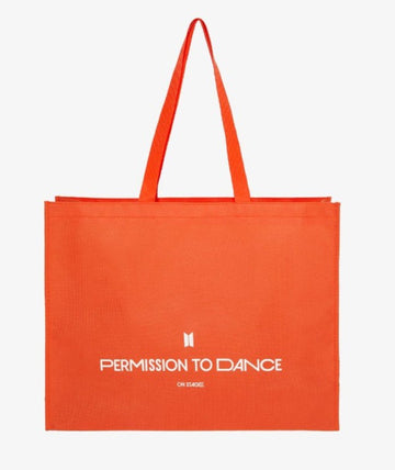 BTS Permission To Dance (PTD) ON STAGE Merch - Orange Shopper Bag - Kpop Omo