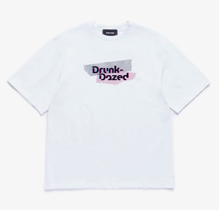 ENHYPEN Official CARNIVAL UNIFORM Goods - T-Shirt Drunk Dazed (White) - Kpop Omo