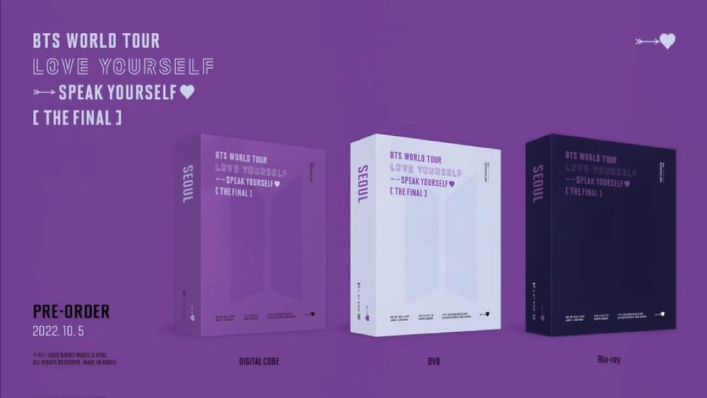 BTS World Tour: ‘Love Yourself’ : Speak Yourself The Final DVD/Blu-Ray - Kpop Omo