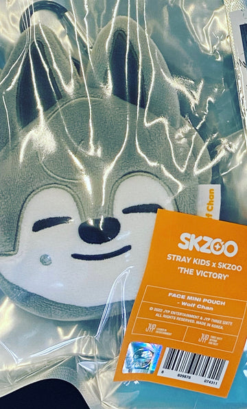 STRAY KIDS OFFICIAL retailer SKZOO THE VICTORY FACE MINI POUCH WOLFCHAN