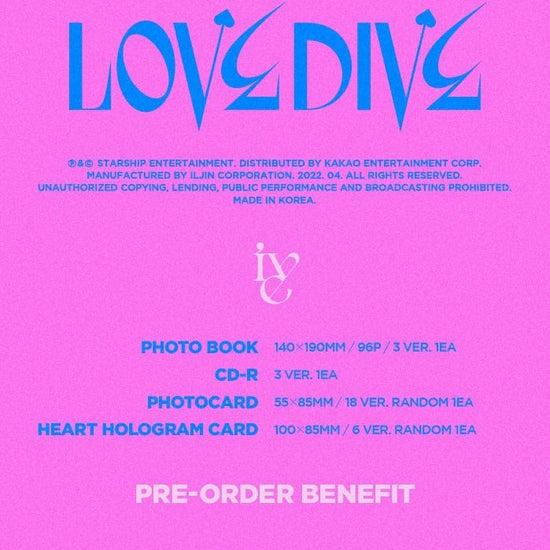 IVE - 2ND SINGLE ALBUM LOVE DIVE - Kpop Omo