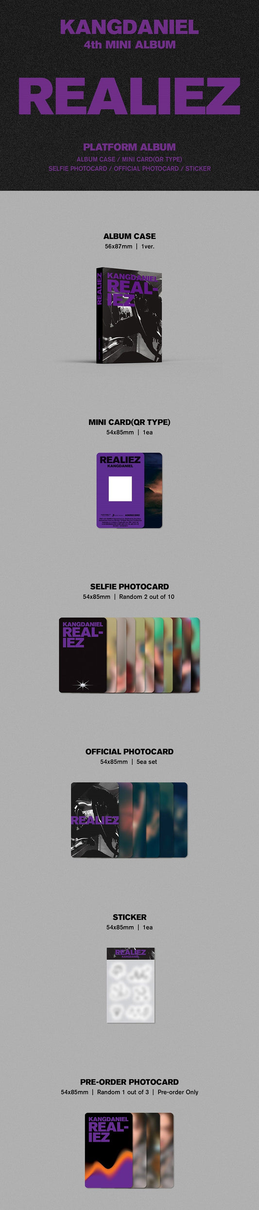 KANG DANIEL 4th Mini Album - REALIEZ 4TH MINI ALBUM (PLATFORM VER.)