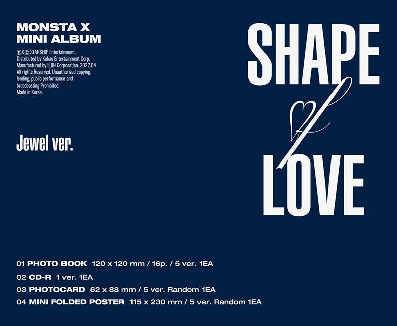 MONSTA X 11th Mini Album - SHAPE of LOVE [Jewel Ver] – Kpop Omo