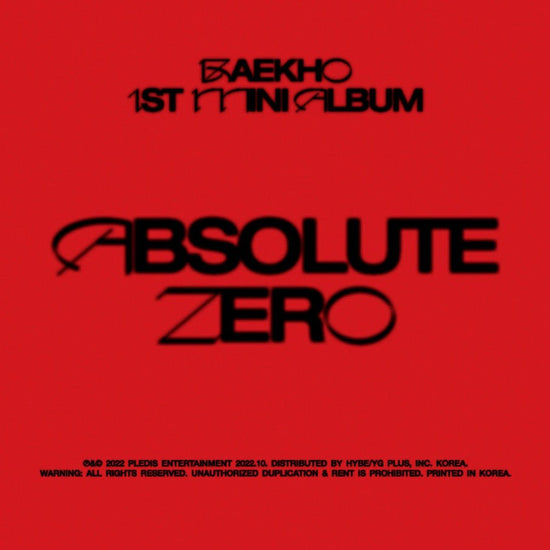 BAEKHO 1st Mini Album - ABSOLUTE ZERO - Kpop Omo