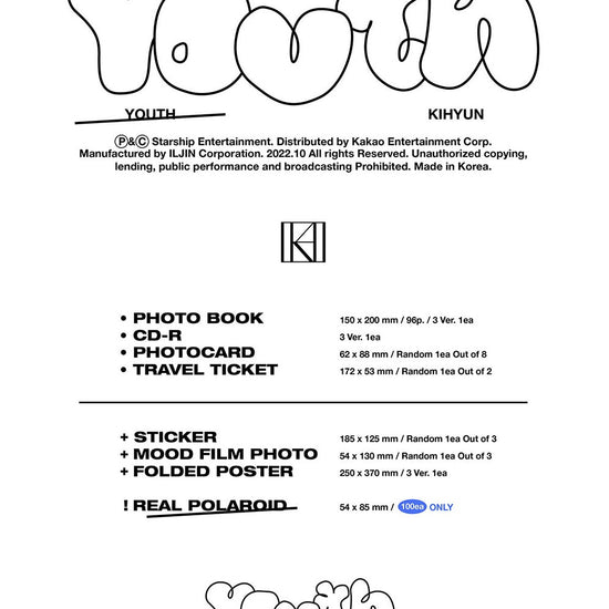 Monsta X KIHYUN 1st Mini Album - YOUTH - Kpop Omo