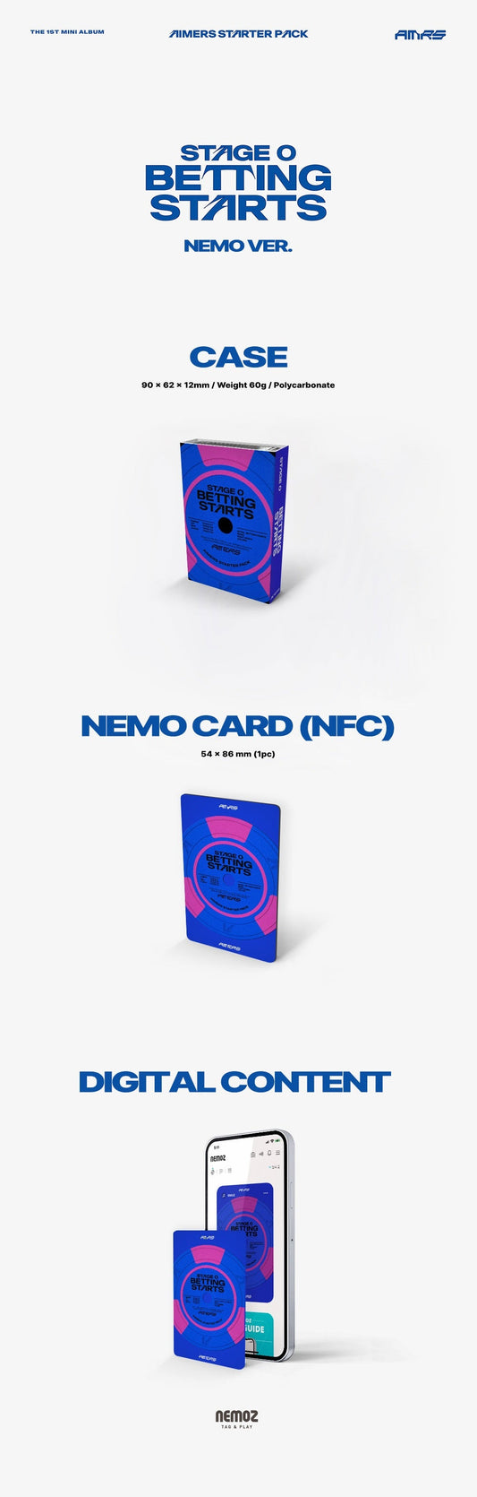 AIMERS 1st Mini Album - STAGE 0. BETTING STARTS (Nemo Ver.) - Kpop Omo