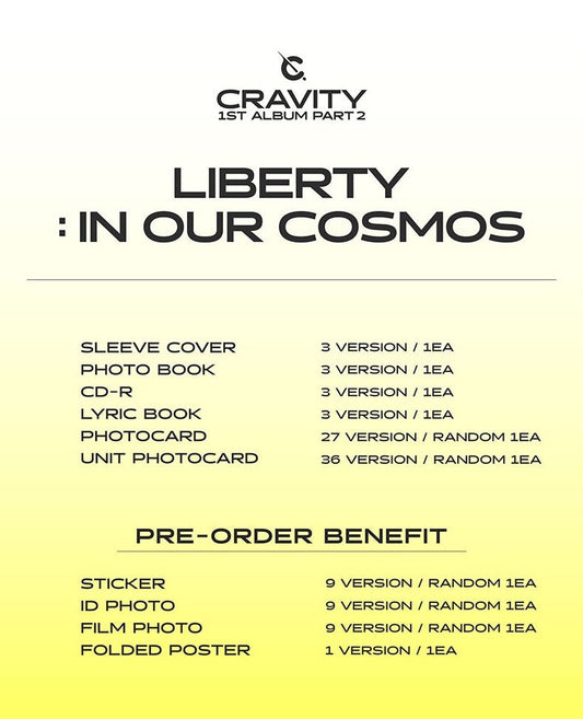 CRAVITY - 1ST FULL ALBUM PART.2 LIBERTY IN OUR COSMOS - Kpop Omo