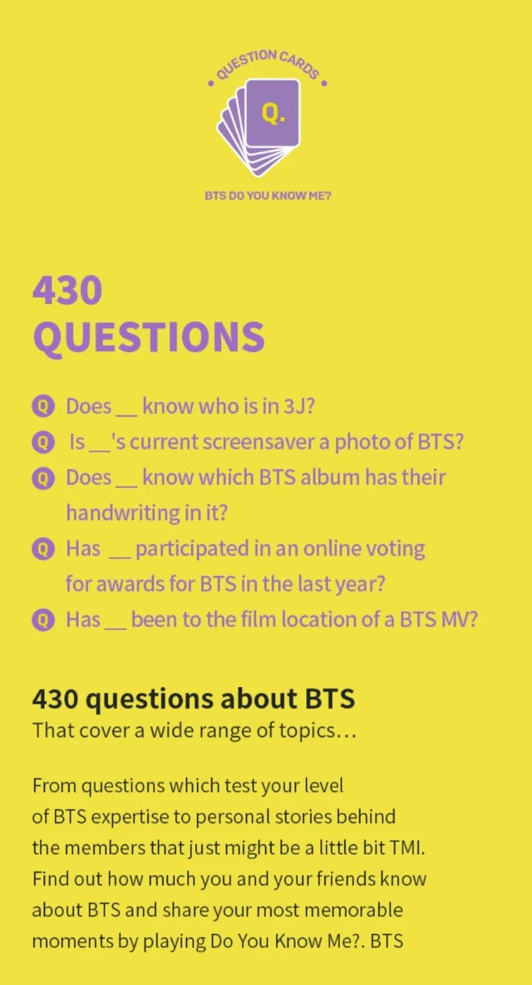 BTS: Do You Know Me? BTS Edition (Eng Ver) - Kpop Omo