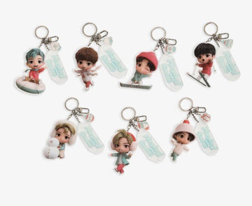 BTS x TinyTAN Playing With Snow Goods - Acrylic Keyring - Kpop Omo