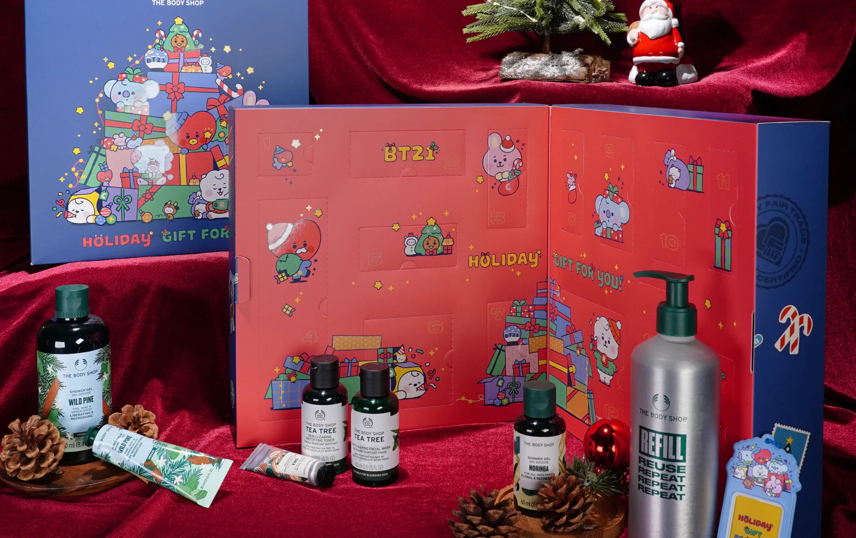 BTS x BT21 The Body Shop - 2023 Holiday Advent Calendar - Kpop Omo