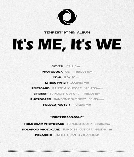 TEMPEST - 1ST MINI ALBUM ITS ME ITS WE - Kpop Omo